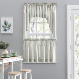 Plaza Stripe Ticking Stripe Tier Curtain - Sage